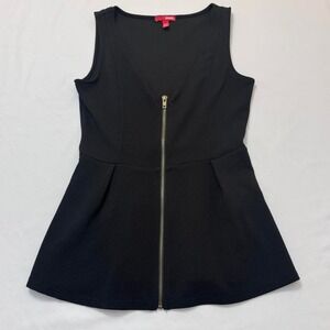 Bongo Black Zip Up Peplum Top Y2K Whimsygoth